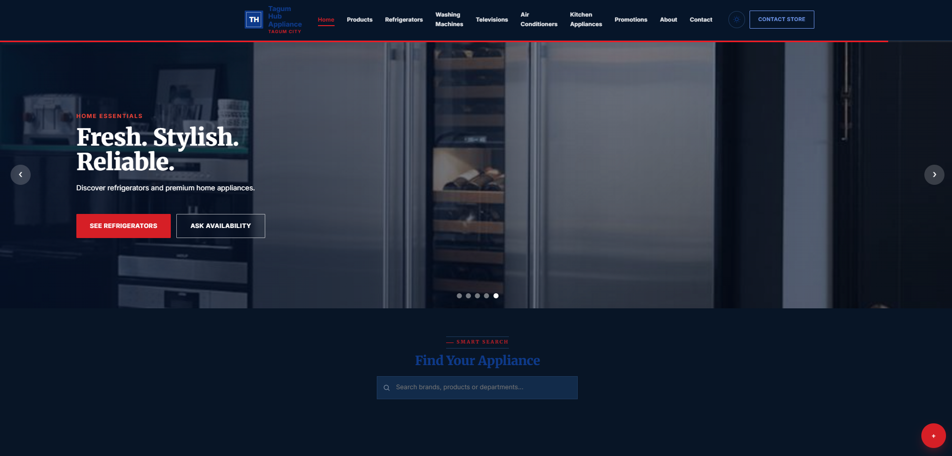 Screenshot of the Tagum Hub Appliance website